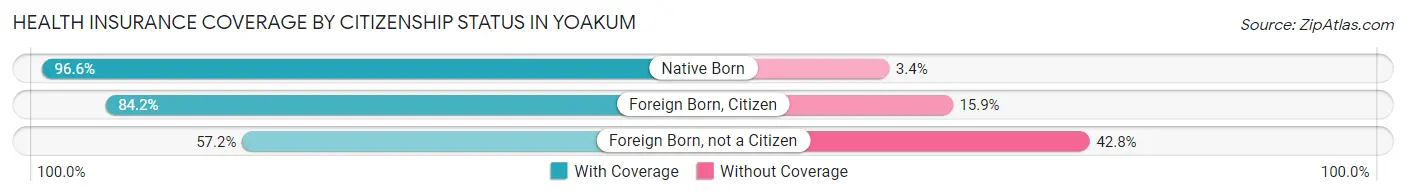 Health Insurance Coverage by Citizenship Status in Yoakum