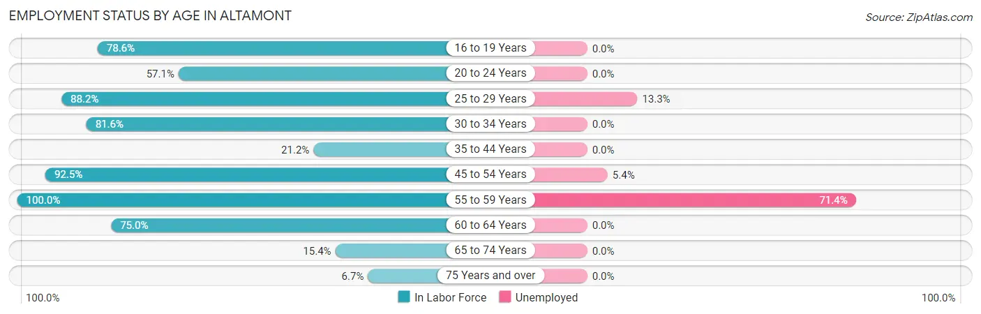 Employment Status by Age in Altamont