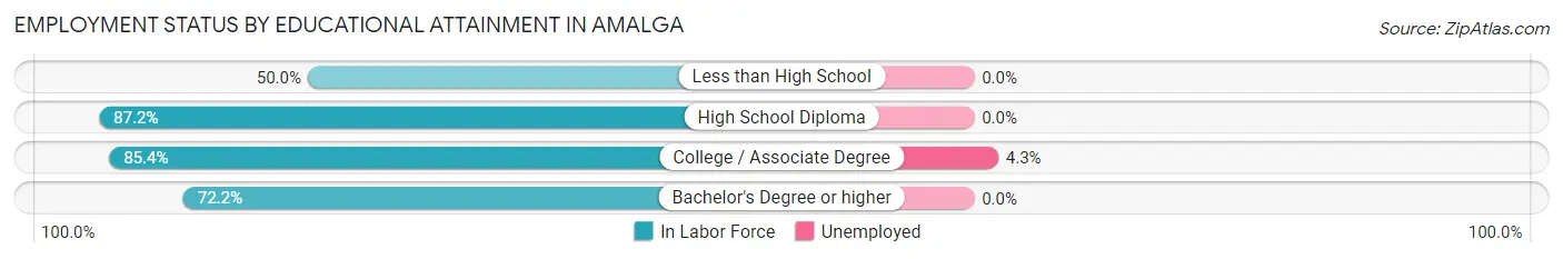 Employment Status by Educational Attainment in Amalga