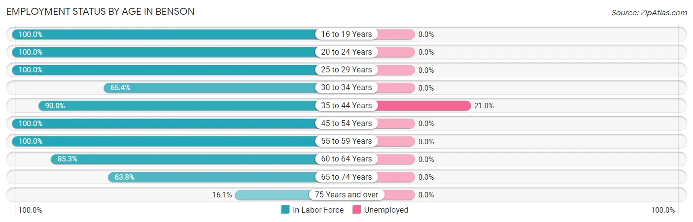 Employment Status by Age in Benson