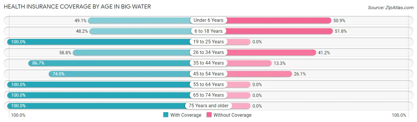 Health Insurance Coverage by Age in Big Water