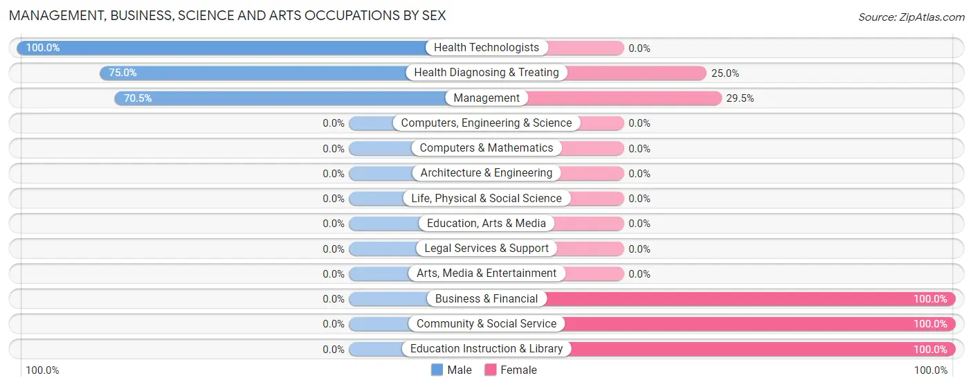 Management, Business, Science and Arts Occupations by Sex in Big Water