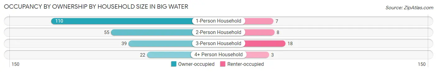 Occupancy by Ownership by Household Size in Big Water