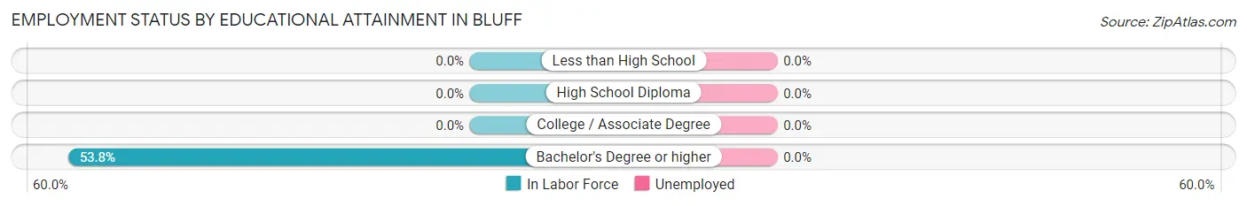 Employment Status by Educational Attainment in Bluff