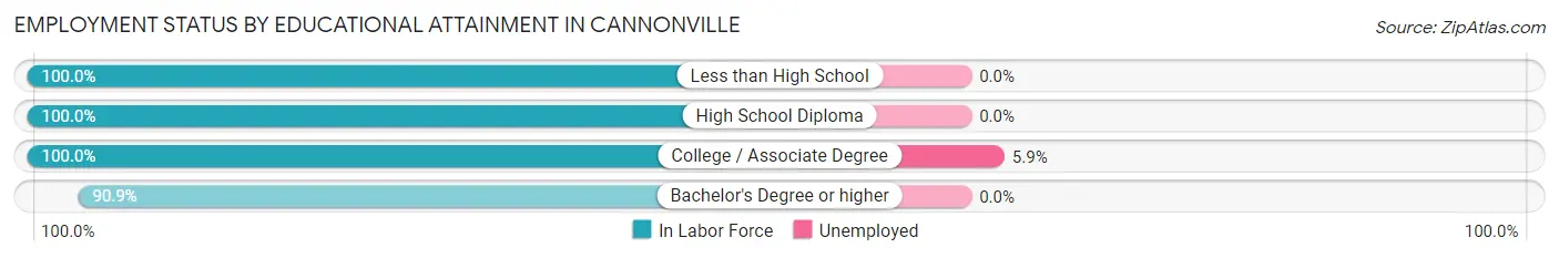 Employment Status by Educational Attainment in Cannonville