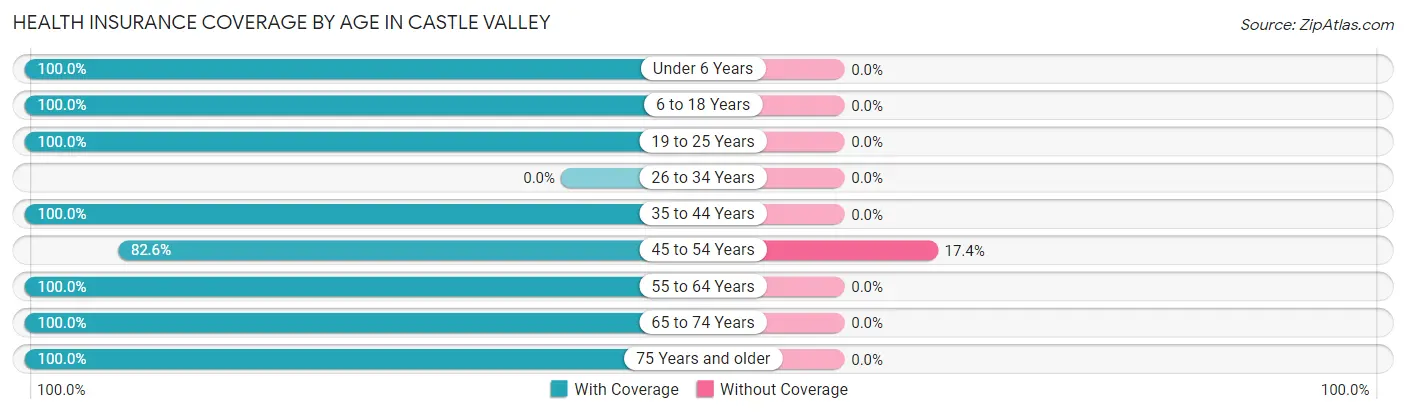 Health Insurance Coverage by Age in Castle Valley