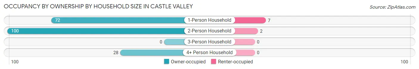 Occupancy by Ownership by Household Size in Castle Valley