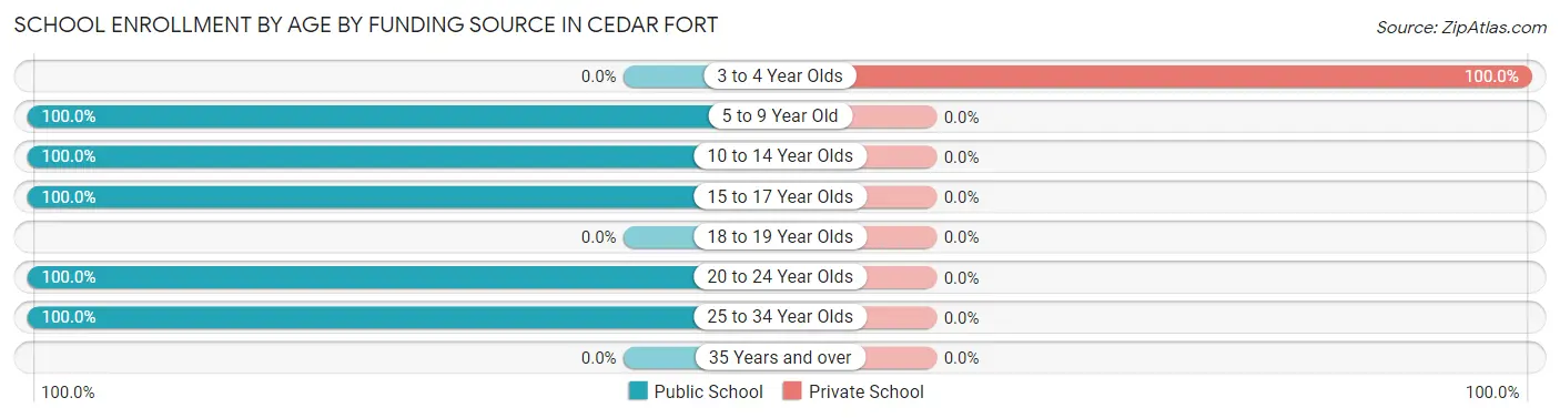 School Enrollment by Age by Funding Source in Cedar Fort