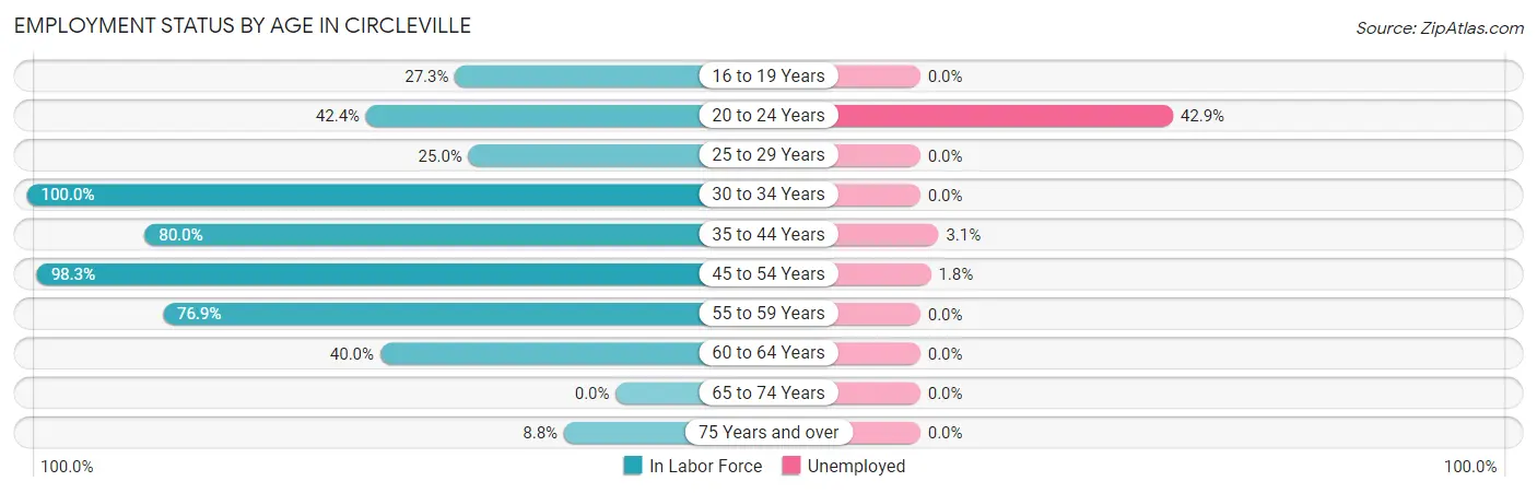 Employment Status by Age in Circleville