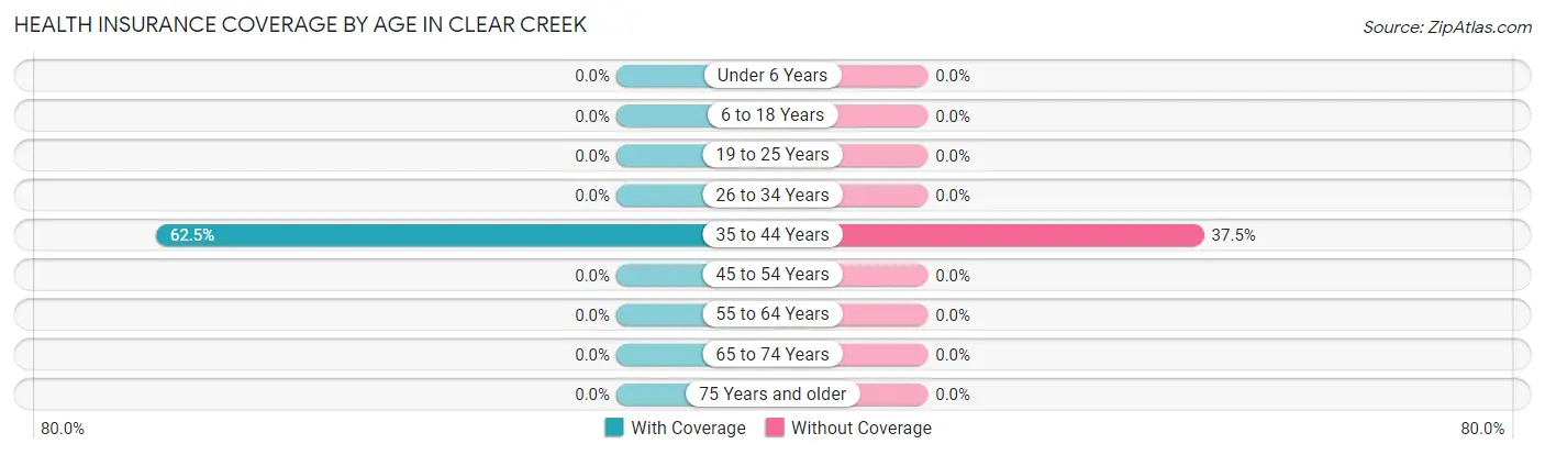 Health Insurance Coverage by Age in Clear Creek