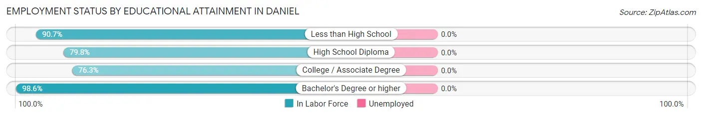 Employment Status by Educational Attainment in Daniel