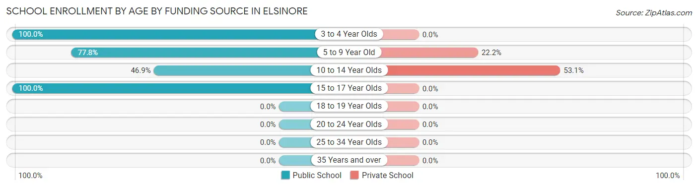 School Enrollment by Age by Funding Source in Elsinore