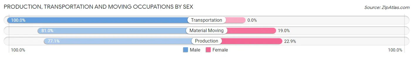 Production, Transportation and Moving Occupations by Sex in Farmington