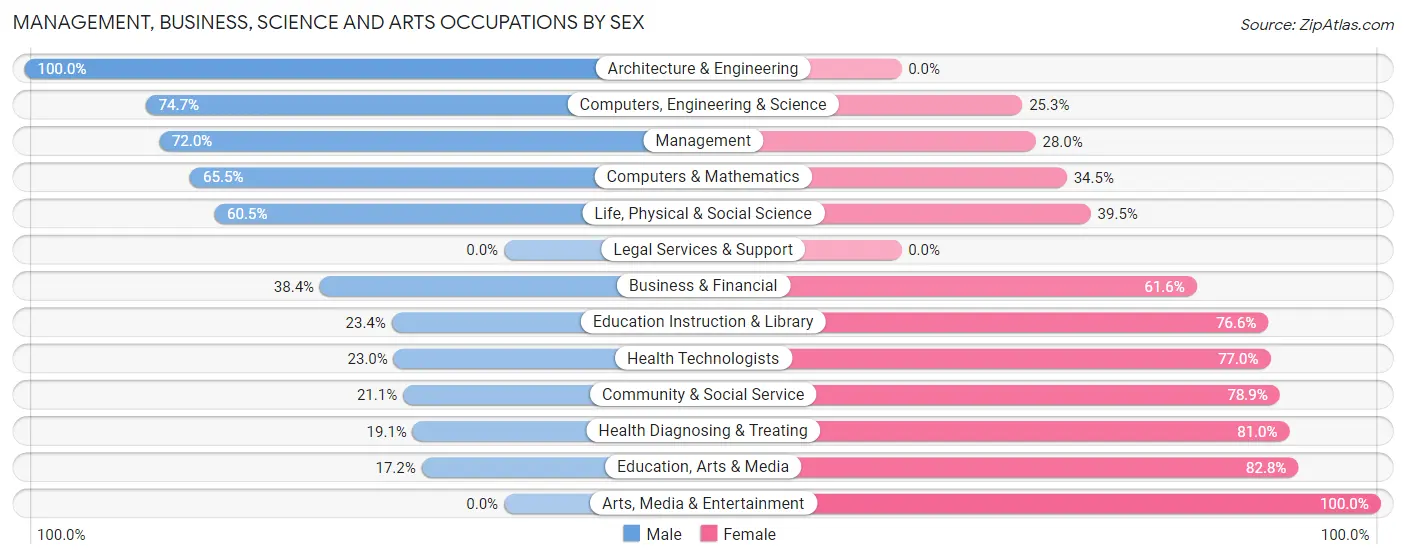 Management, Business, Science and Arts Occupations by Sex in Farr West