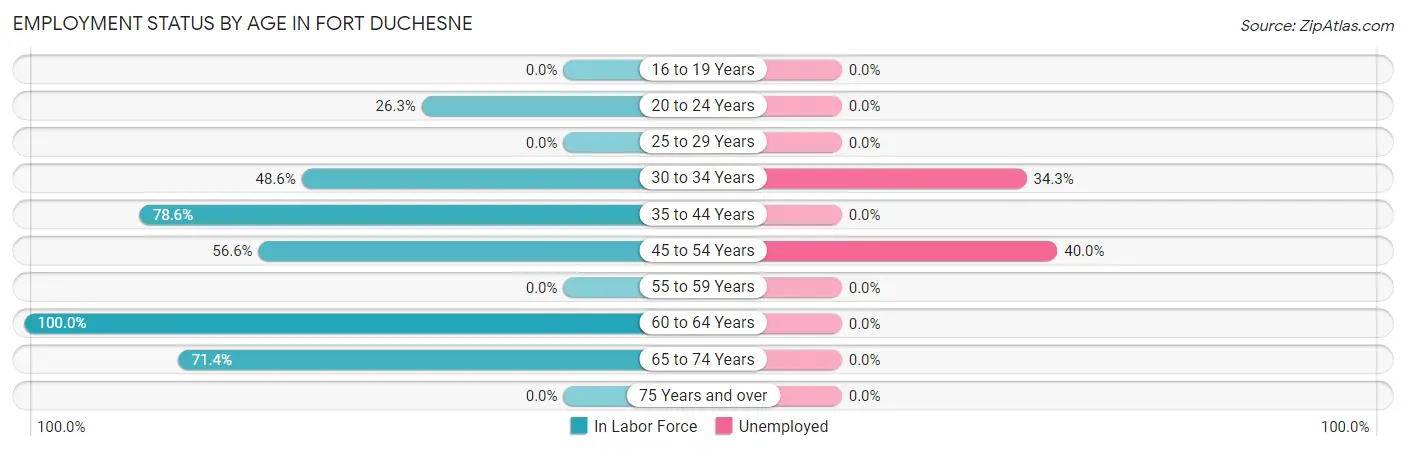 Employment Status by Age in Fort Duchesne