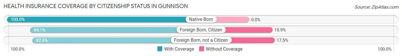 Health Insurance Coverage by Citizenship Status in Gunnison