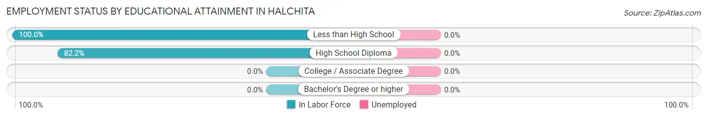 Employment Status by Educational Attainment in Halchita