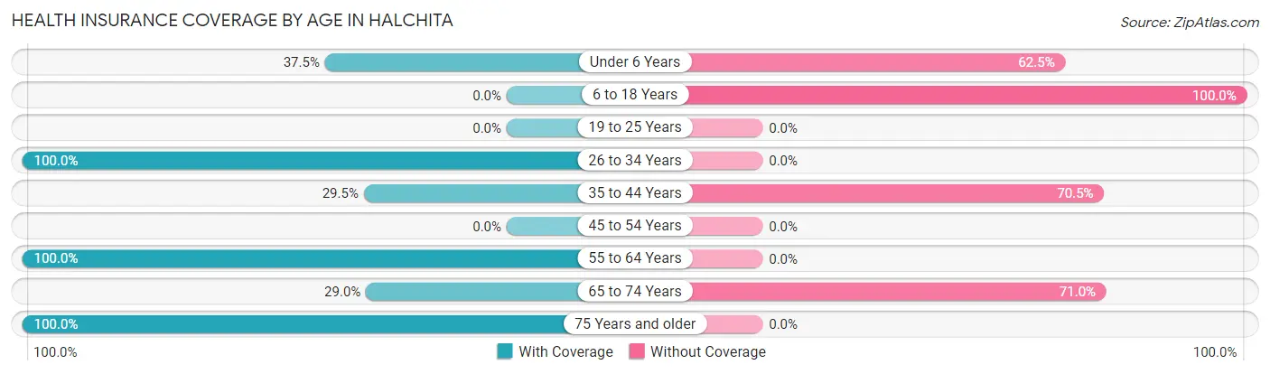 Health Insurance Coverage by Age in Halchita