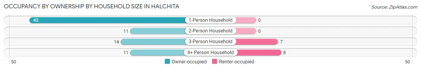 Occupancy by Ownership by Household Size in Halchita
