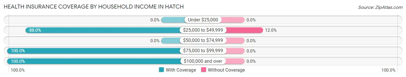 Health Insurance Coverage by Household Income in Hatch
