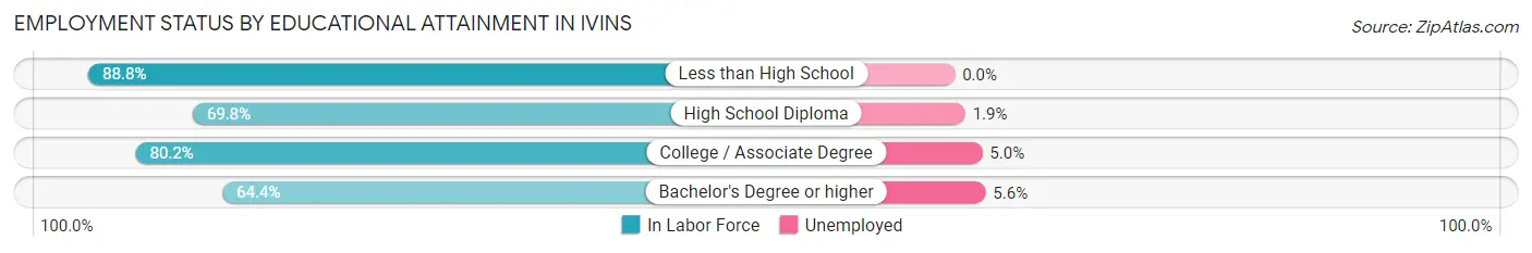 Employment Status by Educational Attainment in Ivins