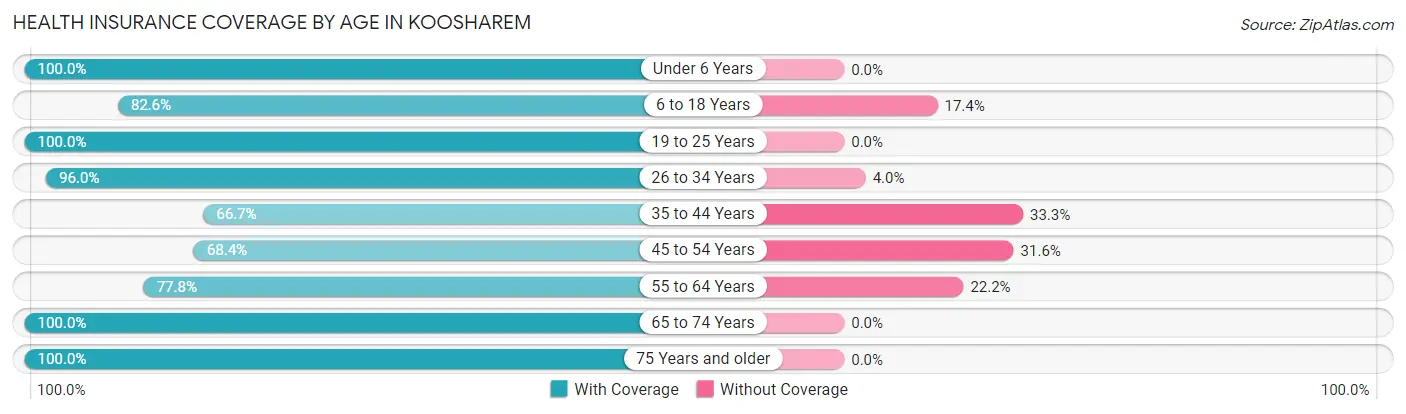 Health Insurance Coverage by Age in Koosharem