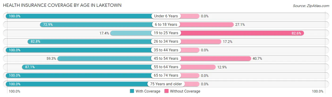 Health Insurance Coverage by Age in Laketown