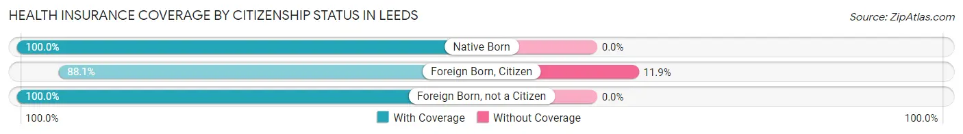 Health Insurance Coverage by Citizenship Status in Leeds