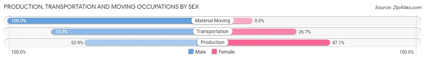 Production, Transportation and Moving Occupations by Sex in Leeds