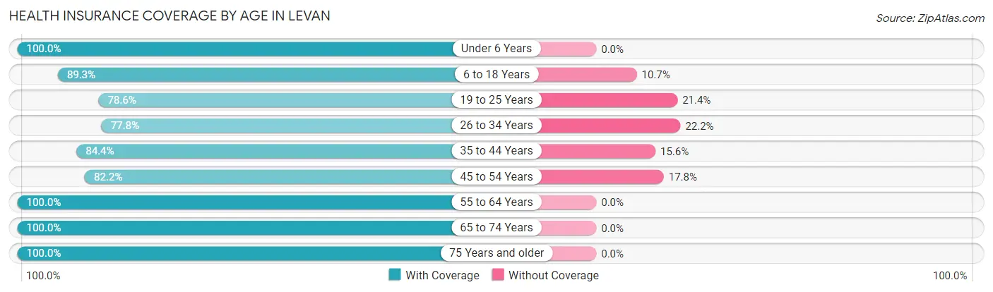 Health Insurance Coverage by Age in Levan