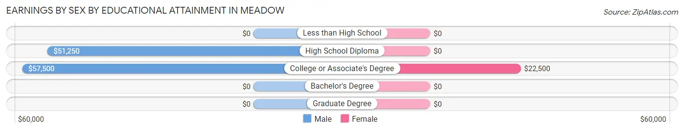 Earnings by Sex by Educational Attainment in Meadow