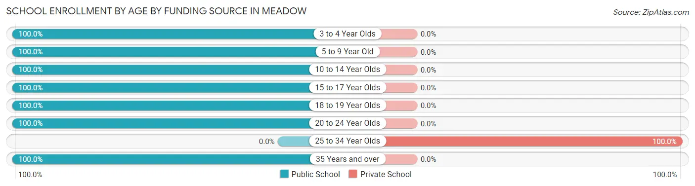 School Enrollment by Age by Funding Source in Meadow