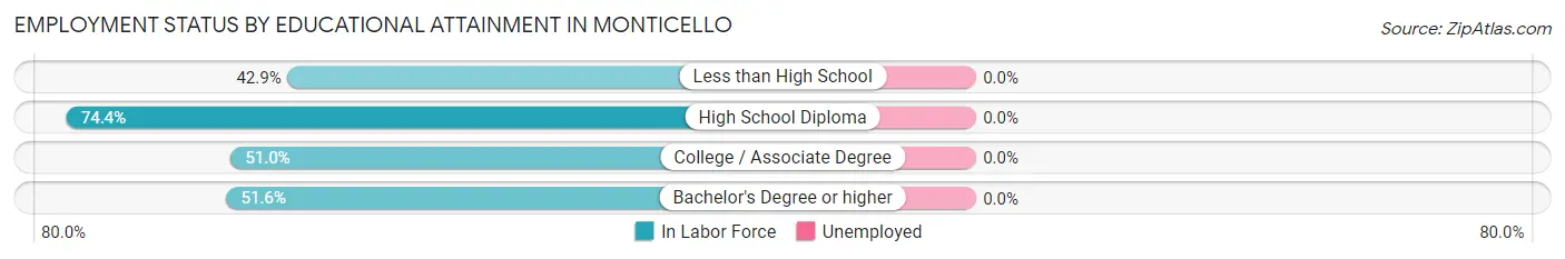 Employment Status by Educational Attainment in Monticello