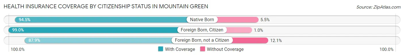 Health Insurance Coverage by Citizenship Status in Mountain Green