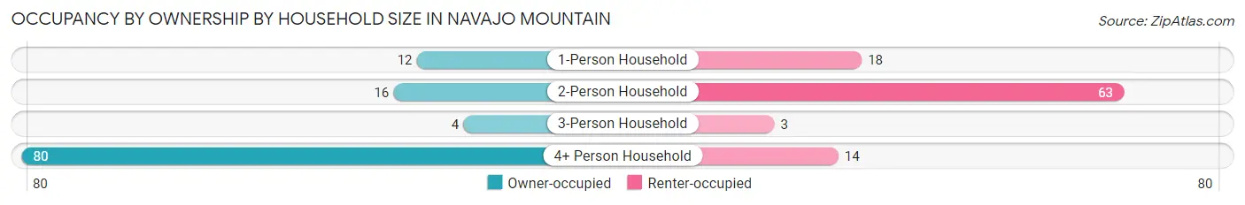 Occupancy by Ownership by Household Size in Navajo Mountain
