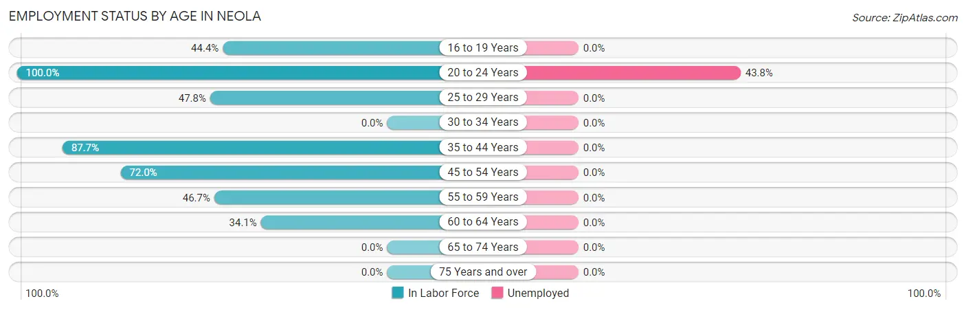 Employment Status by Age in Neola