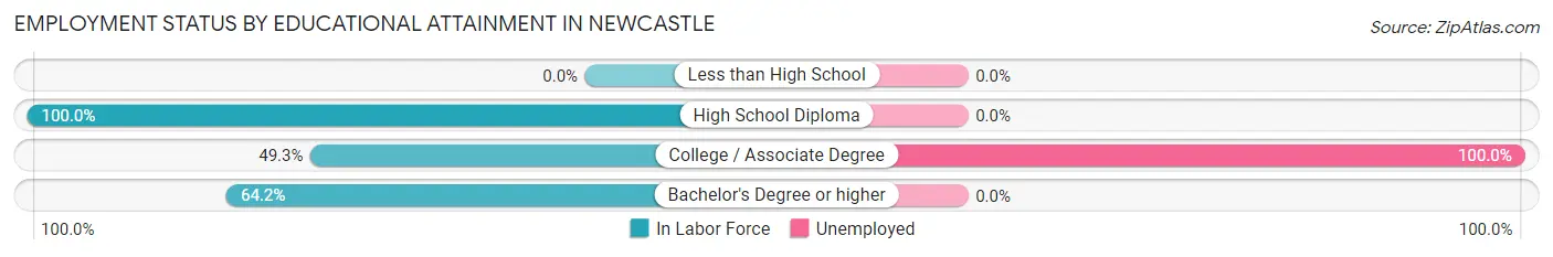 Employment Status by Educational Attainment in Newcastle