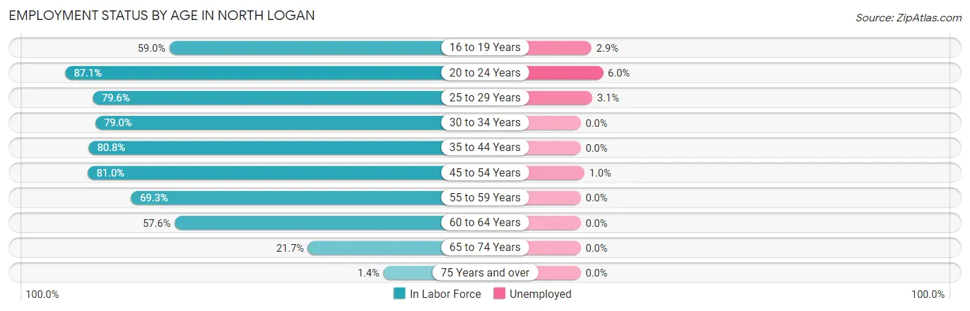 Employment Status by Age in North Logan