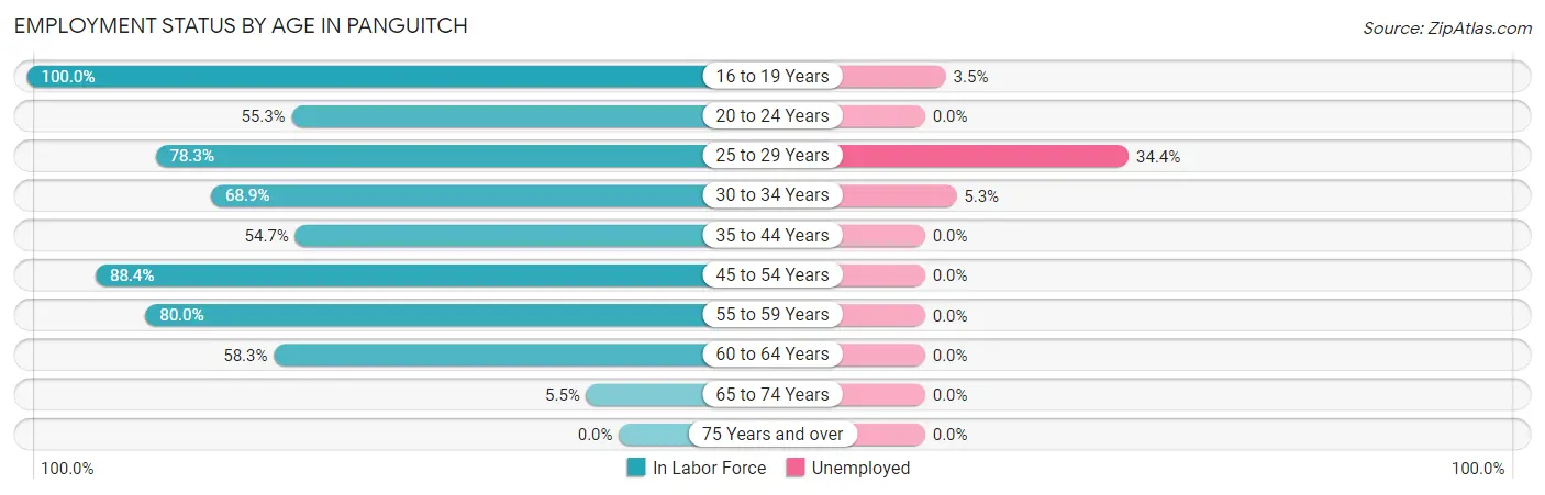 Employment Status by Age in Panguitch
