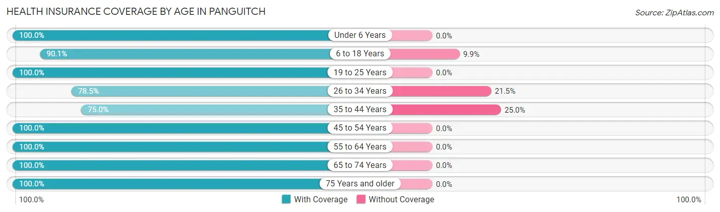 Health Insurance Coverage by Age in Panguitch