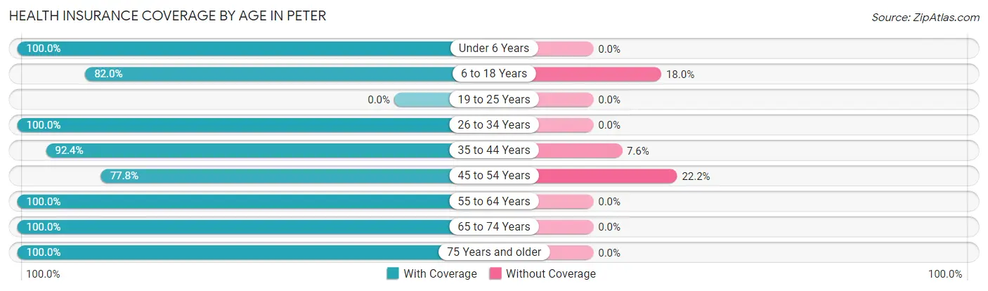Health Insurance Coverage by Age in Peter