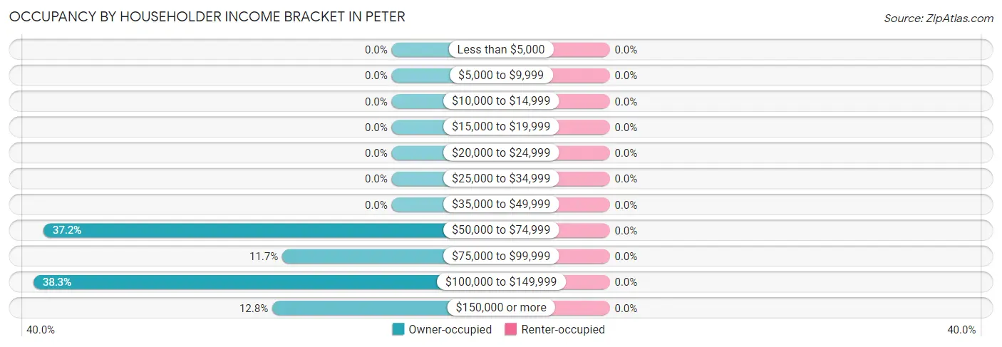 Occupancy by Householder Income Bracket in Peter