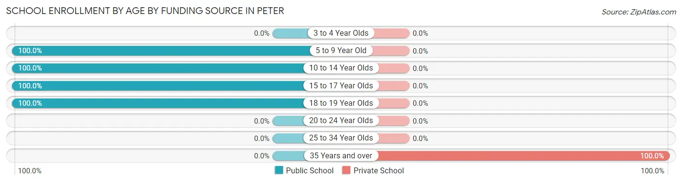 School Enrollment by Age by Funding Source in Peter