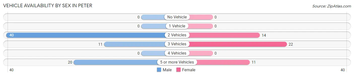 Vehicle Availability by Sex in Peter