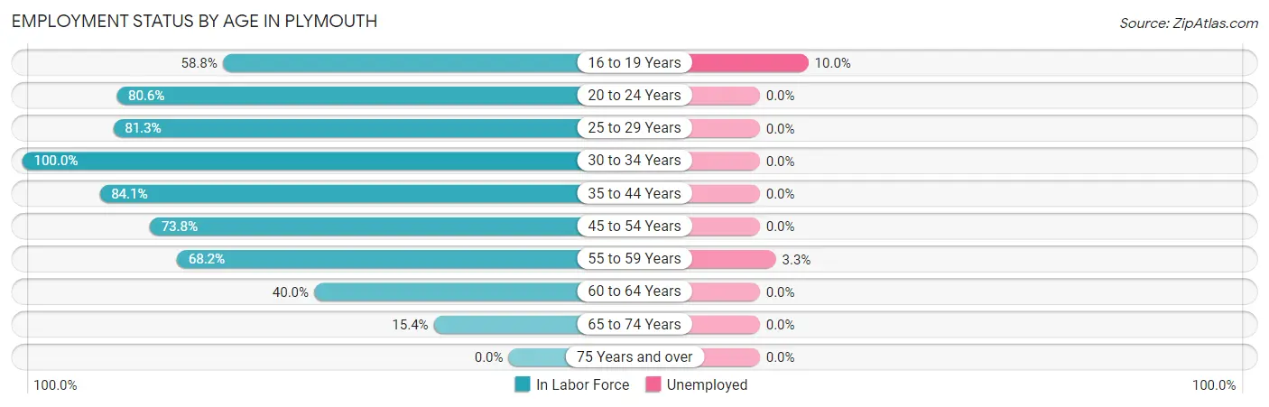 Employment Status by Age in Plymouth