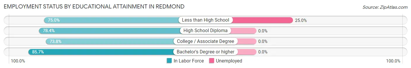Employment Status by Educational Attainment in Redmond