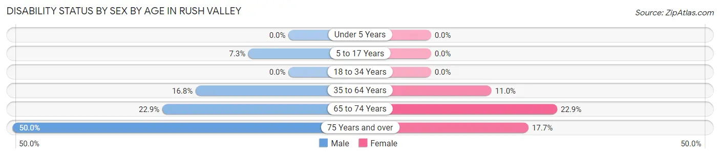 Disability Status by Sex by Age in Rush Valley
