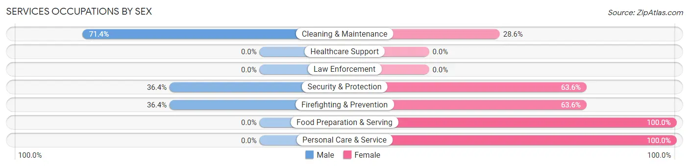 Services Occupations by Sex in Rush Valley