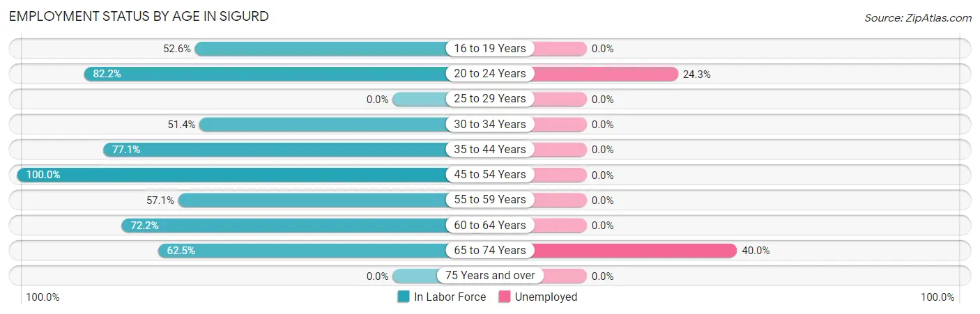 Employment Status by Age in Sigurd