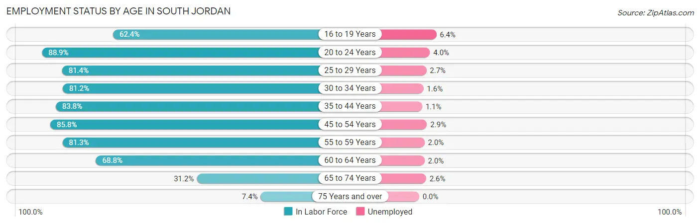Employment Status by Age in South Jordan